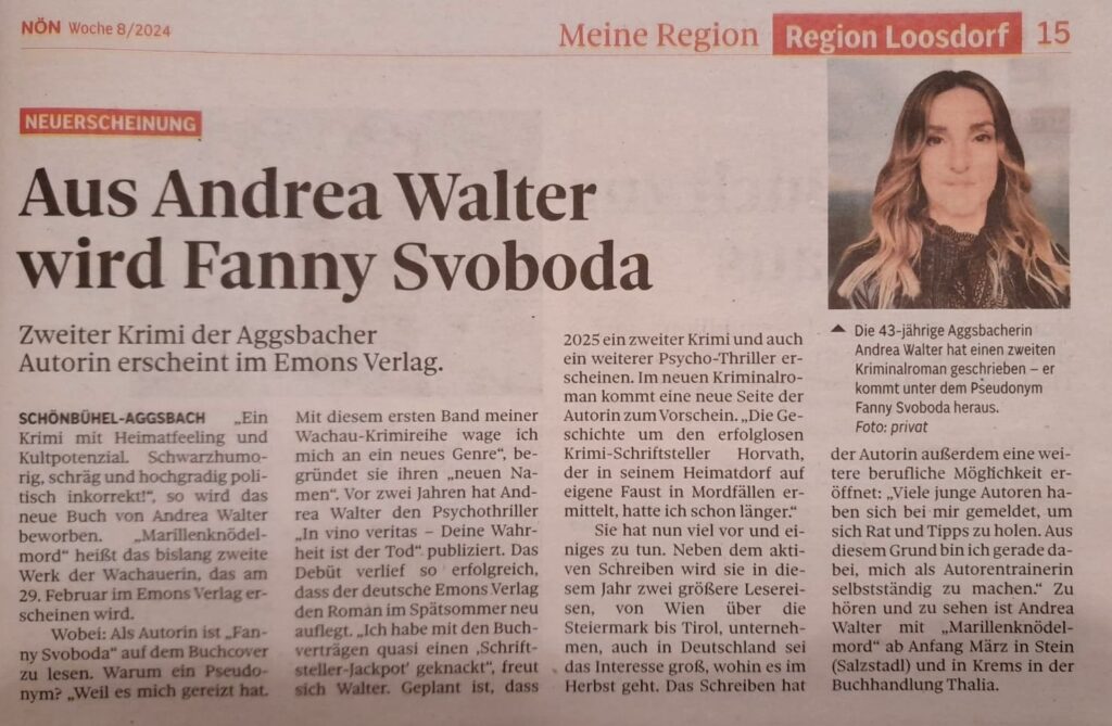 NÖN W8 mit Andrea A. Walter und Fanny