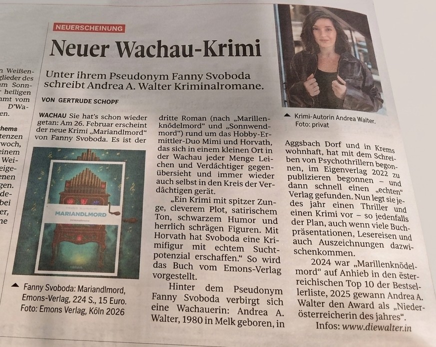 Zeitungsartikel NOEN zu Mariandlmord